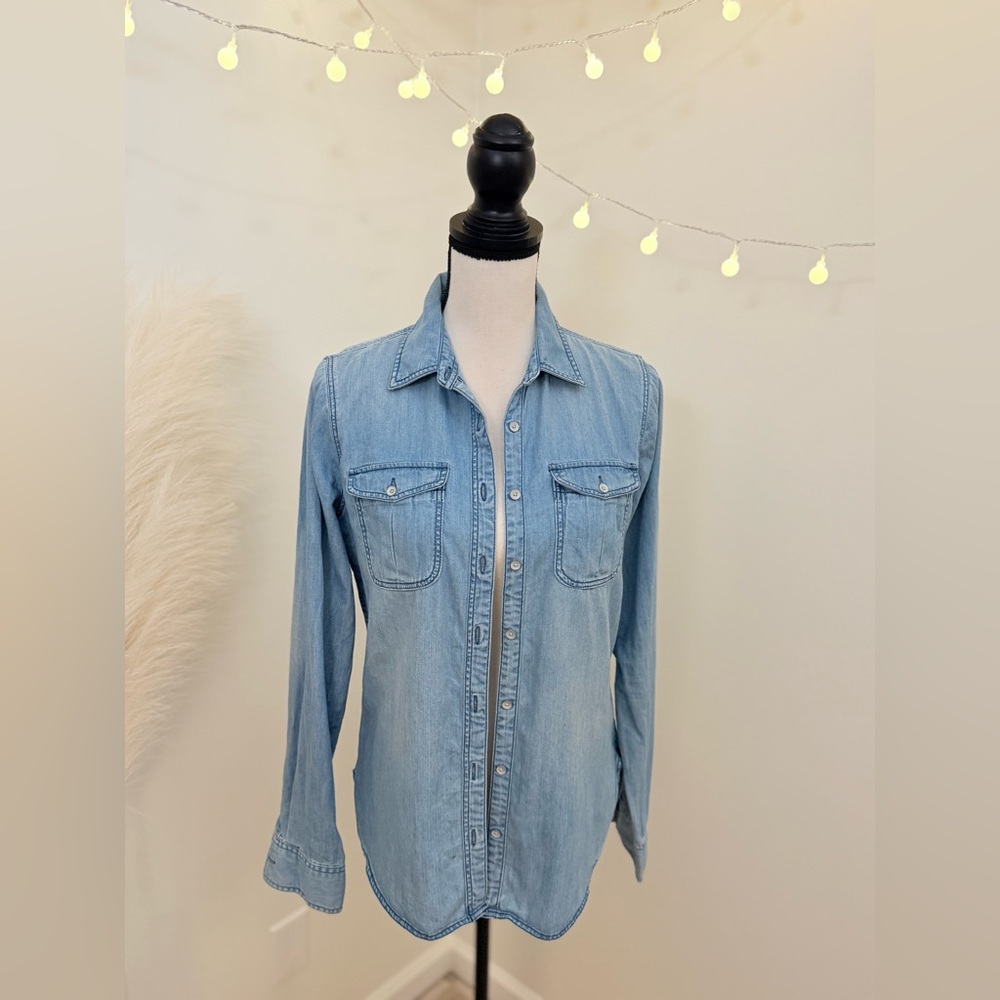 Classic Light Blue Chambray Button Down Shirt - image 1